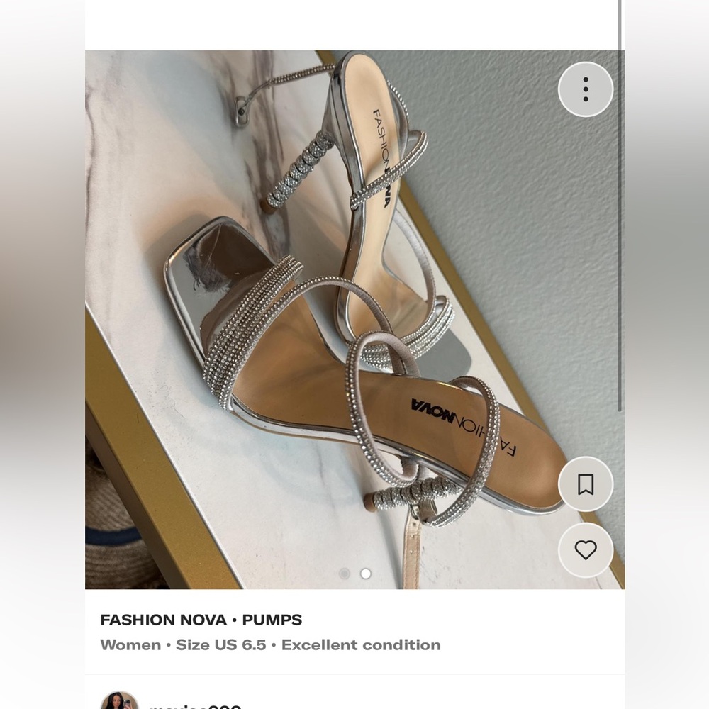 Fashion Nova Metallic Silver Heels